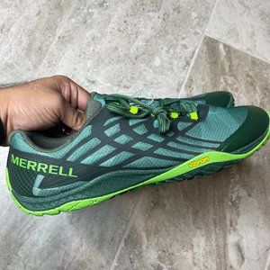Mens Size 13 Merrell Trail Glove 4 Vibram Sole Hiking Shoes Barefoot Green NEW